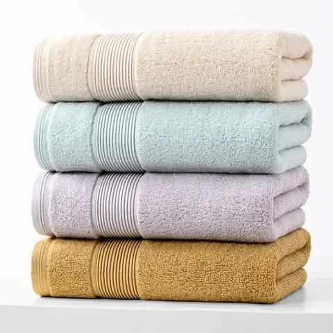 Combed Cotton Thickened Bath Towel For Kids Adults Soft Absorbent Solid Color Hotel Home Bathroom Shower Hand Towel