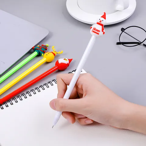 Christmas 3D Cartoon Gel Pen Snowman Santa Claus Reindeer Tree 0.5mm Black Ink Signature Pen Student Stationery Writing