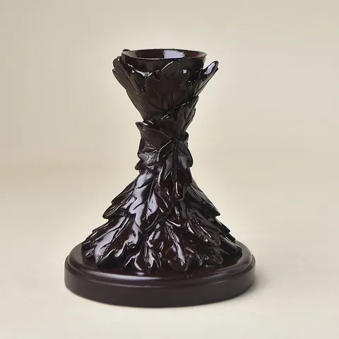 Retro Resin Leaf Carved Display Stand For Crystal Ball Sphere Holder Base Candlestick Home Table Decoration Desktop Ornament