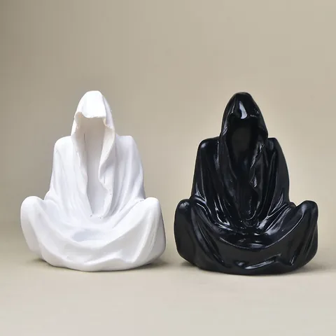 Mysterious Faceless Wizard Resin Ornament Crystal Ball Stand Gothic Witch Desktop Home Decor Statue Without Ball