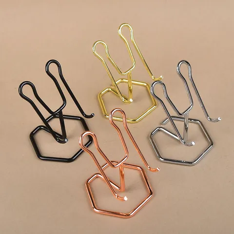 Modern Minimalist Metal Display Stand Hexagonal Base Iron Art Holder For Crystal Agate Phone Books Decorative Display Rack