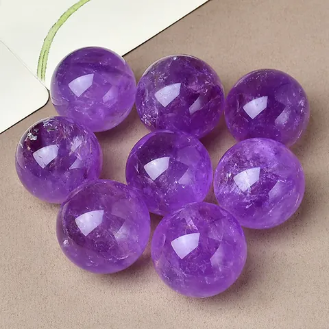 Natural Amethyst Crystal Ball Purple Quartz Sphere Polished Healing Stone For Home Office Desk Decoration Feng Shui Ornament
