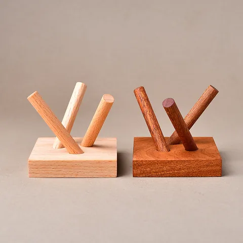 Base per Espositore in Legno Massiccio per Sfera di Cristallo Supporto in Legno a Tre Punte per Minerali Decorazione Casa Ufficio