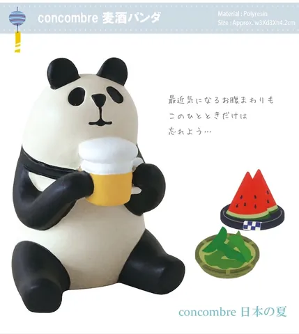 Japanischer Stil Harz Miniatur Panda Figur Bier Trinken Tier Schreibtisch Ornament Miniatur Landschaft Haus Dekoration Geschenk