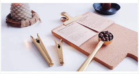 Stainless Steel Brass Sealing Clip Gold Plated Coffee Bag Clip Large Metal Binder Clip For Kitchen Home Office Food Storage