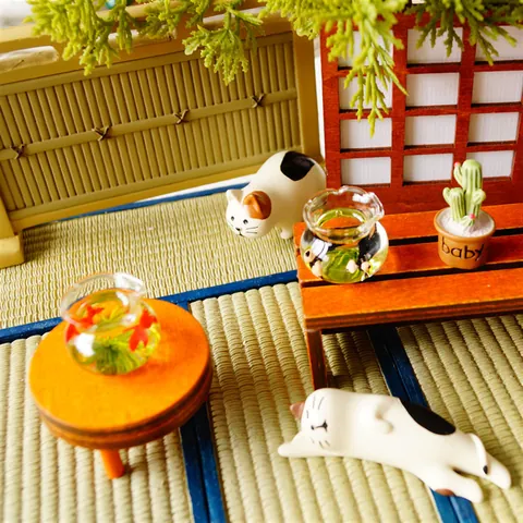 Miniatura Acquario in Vetro Ornamento Resina Pesce Artificiale Erba Acquatica Micro Paesaggio Zakka Casa delle Bambole Arredo Scrivania