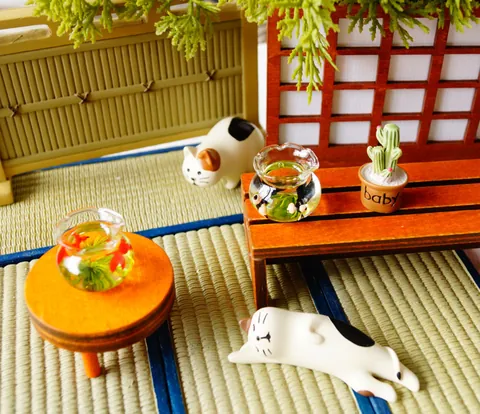 Miniatura Acquario in Vetro Ornamento Resina Pesce Artificiale Erba Acquatica Micro Paesaggio Zakka Casa delle Bambole Arredo Scrivania