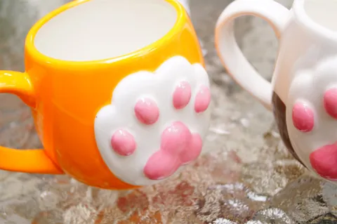 Tazza in Ceramica Creativa in Stile Giapponese Con Design a Zampa di Gatto in Rilievo 3D Simpatica Tazza da Caffè Per Casa Ufficio Regalo