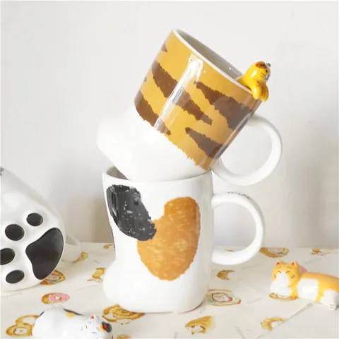 Süße Keramik Katzenpfote Tasse Mit 3D Tatzen Design Kreative Tierform Kaffee Milch Wasserbecher Für Zuhause Büro Geschenk
