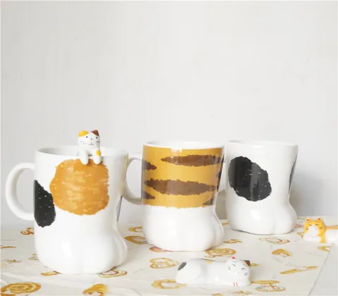Süße Keramik Katzenpfote Tasse Mit 3D Tatzen Design Kreative Tierform Kaffee Milch Wasserbecher Für Zuhause Büro Geschenk