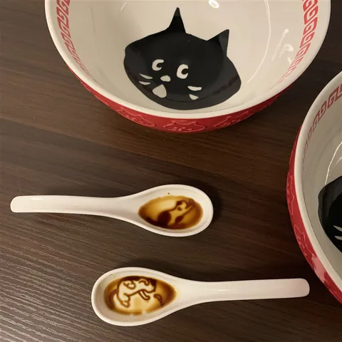 Japanse Stijl Keramische Lepel Schattige Kat Relief Ontwerp Creatieve Verborgen Silhouet Porseleinen Eetlepel Voor Keuken Dineren