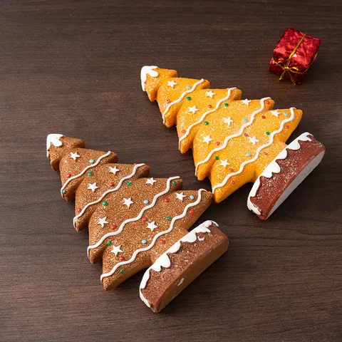 Resin Gingerbread Christmas Tree Figurine Decorative Tabletop Ornament With Star And Snow Accents For Home Holiday Party Christmas Decor
