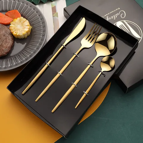 Acciaio Inossidabile 18-10 Lucidato Specchio Coltello Forchetta Cucchiaio Cucchiaino Moderno Elegante Tavola Cucina Utensili Regalo