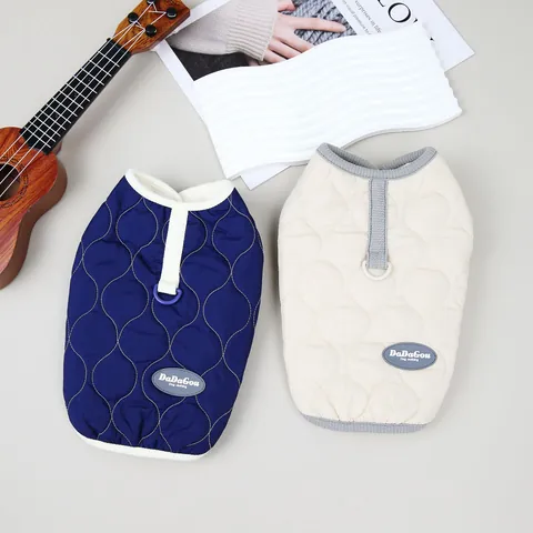 Chaleco Acolchado Cálido para Mascotas Con Anillo en D Abrigo para Perros Forrado de Felpa Chaqueta para Cachorros Gatos