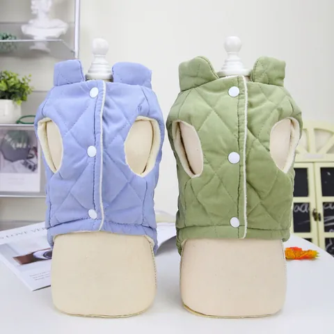 Lindo Chaleco Acolchado para Mascotas Con Bordado de Margarita Y Accesorio para Correa con Anillo D para Perros Pequeños Gatos Chaqueta de Invierno Cálida