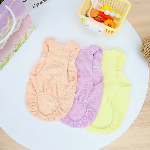 Bear Pattern Waffle Fabric Pet Harness Vest For Small Dogs Cats Breathable Sleeveless Soft Puppy Clothing With D-Ring