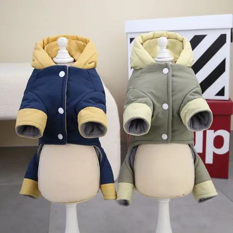 Huisdier Hond Kat Winterjas Warm Gevoerde Jas Met Capuchon Waterdichte Winddichte Kleding Met D-Ring Voor Puppy Kleine Honden