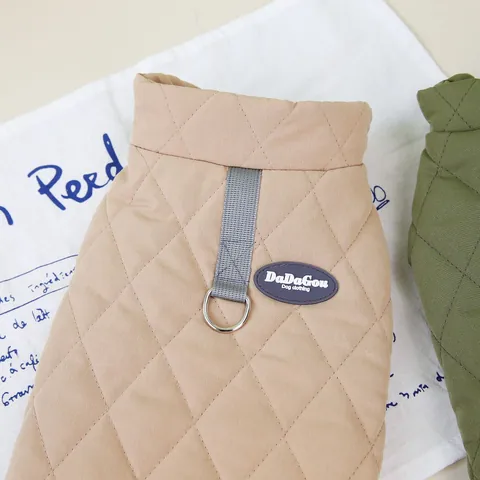 Diamond Quilted Dog Winter Vest Fleece Lined Warm Pet Jacket With Leash D-Ring For Small Medium Dogs Warm Puppy Clothes