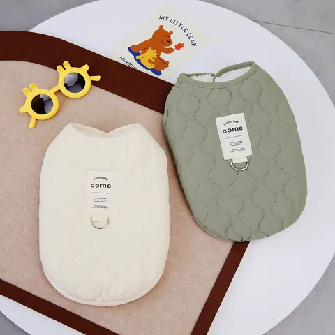 Gewatteerd Huisdierenvest Voor Honden Katten Met D-Ring Lijnhouder Warm Gevoerde Herfst Winter Mouwloze Hondenjas Puppy Kleding