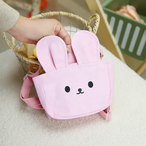 Süßer Cartoon Bär Hase Haustier Geschirr Rucksack Mit Leine Set Verstellbare Leinwand Hund Katze Weste Für Kleine Tiere Reise Outdoor