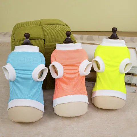 Breathable Pet Dog Cat Vest With D-Ring Leash Attachment Cartoon Crocodile Print Mesh Summer Puppy Kitten Clothing T-Shirt