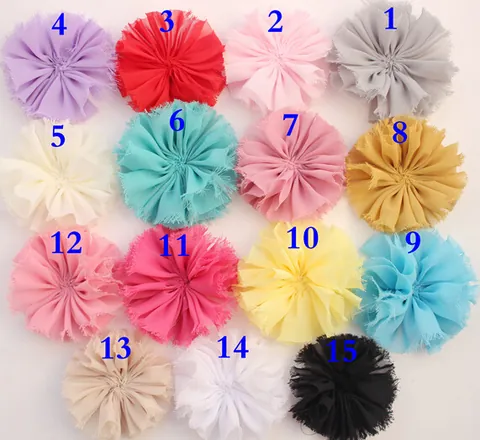 Handmade Chiffon Flowers Distressed Raw Edge Vintage Layered DIY Hair Accessory Flower Headband Decoration For Women Girls