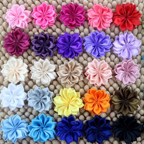Fiori in Nastro di Raso Appuntiti Fatti a Mano Fai da Te Accessori per Capelli Decorazione Abbigliamento Fiori a Retro Piatto