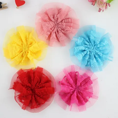 Handmade Double Layer Lace Flower Mesh Floral Applique For DIY Hair Accessories Clothing Decoration Jewelry Making Supplies