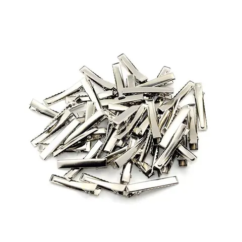 Silver Metal Alligator Hair Clips Duckbill Hair Pins For DIY Accessories Kids Women Hair Styling Minimalist Solid Color Decorative Headwear