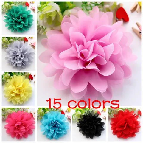 Grande Fiore in Tessuto Chiffon Multistrato per Accessori Capelli Fai-da-te Arredamento Abbigliamento Bambini Baby Fascia Scarpa