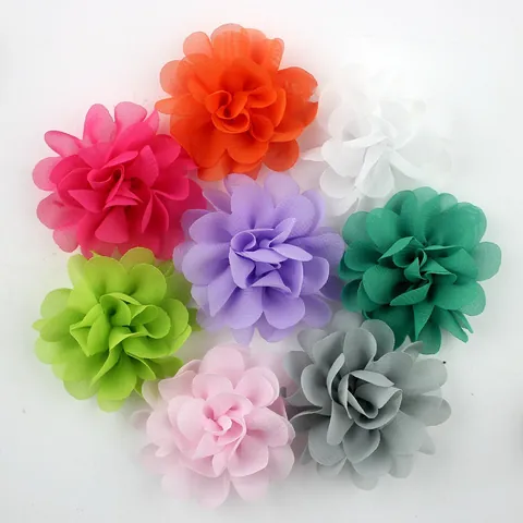 Handmade Multi Layer Chiffon Fabric Flower DIY Accessories For Kids Hair Clips Shoes Flat Back Decor Wedding Craft Accessory