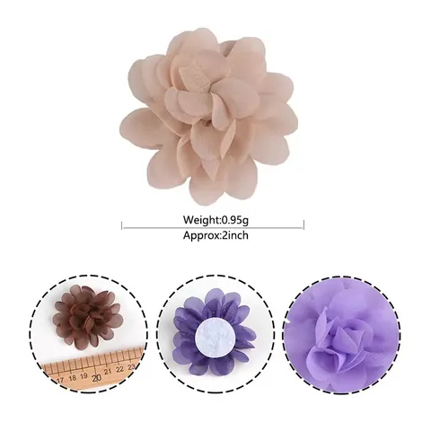 Handmade Multi Layer Chiffon Fabric Flower DIY Accessories For Kids Hair Clips Shoes Flat Back Decor Wedding Craft Accessory