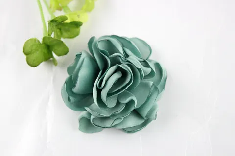 Handmade Satin Fabric Rose Flower 3D Burnt Edge DIY Jewelry Making Accessory For Hair Clip Brooch Wedding Craft Decor