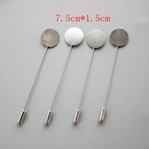 Spilla a Bastoncino con Vassoio Rotondo in Acciaio Inossidabile con Catena a Foglia Perla Oro Argento Revers per Abito Accessori Gioielli DIY