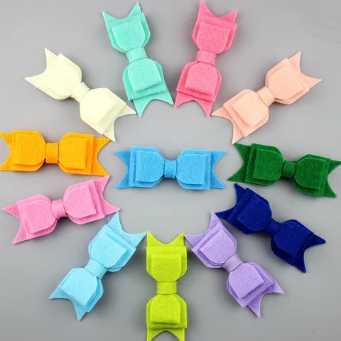 Handmade Felt Non-Woven Fabric Double Layer Bow Hair Accessory For Kids Baby Headbands DIY Apparel Crafts Ornament