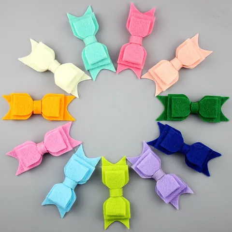 Handmade Felt Non-Woven Fabric Double Layer Bow Hair Accessory For Kids Baby Headbands DIY Apparel Crafts Ornament
