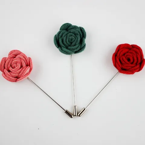 Handgerollte Wollen Rose Blume Reversnadel Lange Nadel Brosche Für Herren Damen Hochzeit Party Zubehör Geschenk