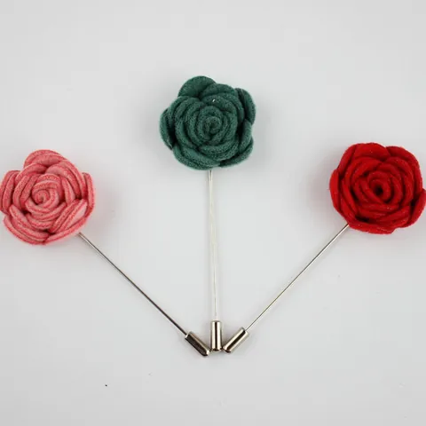 Handgerollte Wollen Rose Blume Reversnadel Lange Nadel Brosche Für Herren Damen Hochzeit Party Zubehör Geschenk