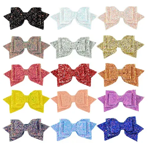 Large Sequin Glitter Bowknot DIY Hair Accessory Flat Bottom Swallowtail Bow For Kids Women Hair Decoration Shoes Flower Material