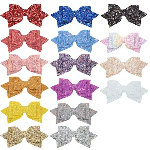 Large Sequin Glitter Bowknot DIY Hair Accessory Flat Bottom Swallowtail Bow For Kids Women Hair Decoration Shoes Flower Material