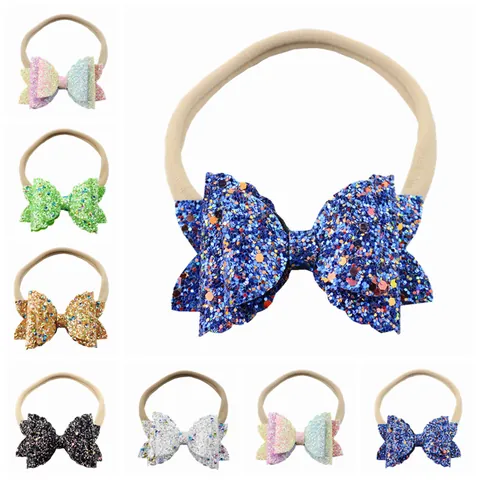 Glitter Strik Baby Hoofdband Elastisch Nylon Sprankelende Haarband Voor Peuters Zuigelingen Kinderen Meisjes Haaraccessoires Hoofddeksels