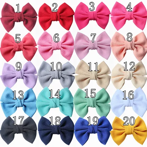 4.5 Inch Handmade Double Bow Hair Clips For Toddler Girls Waffle Knit Fabric Hairpin Baby Hair Accessories Styling Tools