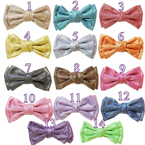 Colorful Glitter Bow Hair Clip For Girls Shiny Sequin Fabric Ribbon Bowknot Hairpin Daily Party Birthday Hair Accessory