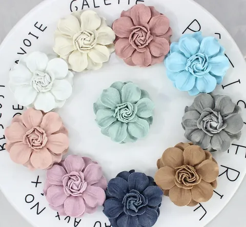 Microfiber Handmade 3D Rose Accessory For DIY Hairpin Brooch Shoe Clothing Decoration Flat Bottom Flower Component Korean Style