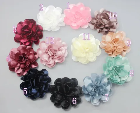 Handmade High-Gloss Chiffon Linen Flower DIY Applique For Clothing Bag Hat Accessory Camellia Fabric Flower Decoration