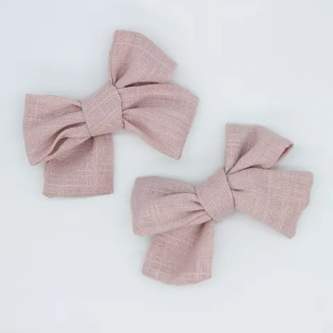 Handmade Cotton Linen Bow Appliques DIY Hair Accessories For Baby Girls Solid Color Vintage Bowknots Socks Decorations