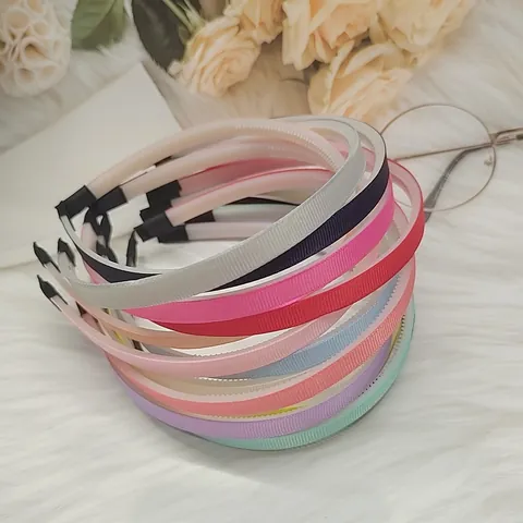 Cerchietto Avvolto in Nastro Grosgrain Con Denti Antiscivolo Accessorio per Capelli in Plastica per Donna Ragazza Tinta Unita