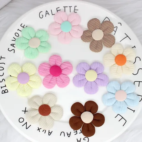 Accessori per Decorazione Fai-da-te a Forma di Girasole in Tessuto Imbottito Fatto a Mano per Vestiti Pantaloni e Fermagli