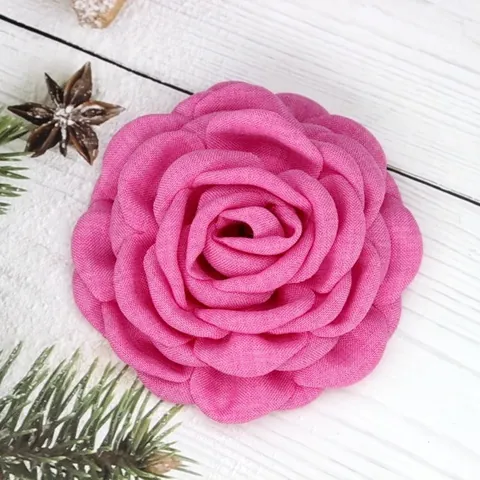 Handmade Fabric Rose Peony Flower DIY Hair Accessories Clothing Decor Singed Edge Dimensional Floral Ornament For Wedding Party