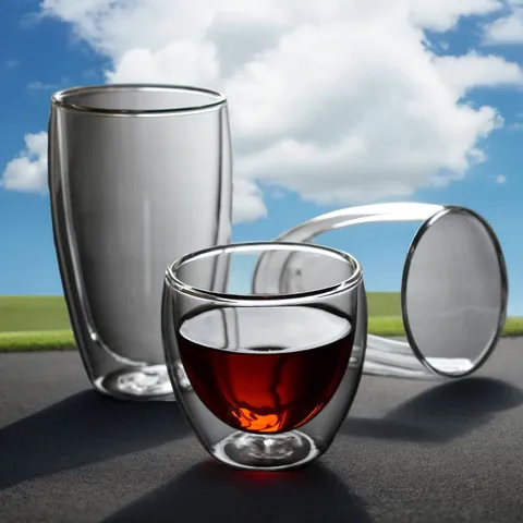 Double Walled Borosilicate Glass Coffee Mug Heat Resistant Insulated Clear Tea Cup For Espresso Latte Cappuccino Home Office